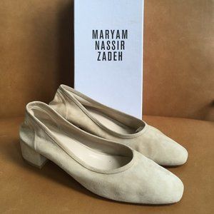 MARYAM NASSIR ZADEH Ivory Suede Roberta Heel Sz.38